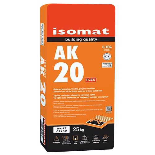 Isomat AK-20 – Eластично лепило за плочки и гранитогрес